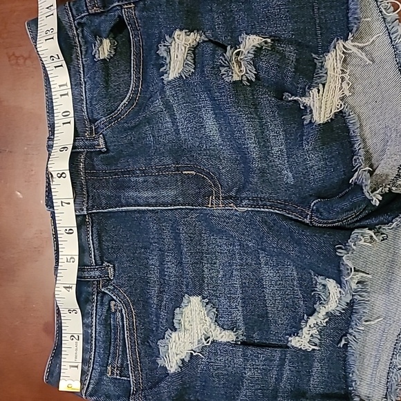 SO Brand Stretch Denim Distressed Shorts High Rise Shortie 5/27 - Picture 8 of 9